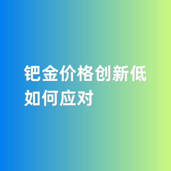 鈀碳回收，鈀金價格創(chuàng)新低，如何應對